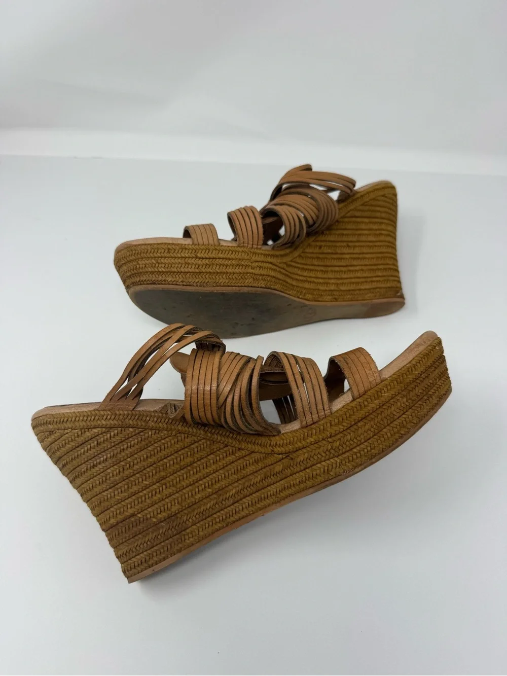 UGG Women's Brown Braided Wedge Sandals size 9